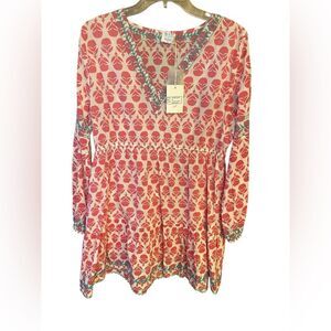 Mer St. Barth NWT Sz M Fuchsia Floral Clara Summer Luxury Resort Worthy Dress